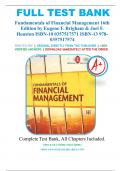 TEST BANK FOR Fundamentals of Financial Management 16th edition by Eugene F. Brigham and Joel F. Houston Chapter 1-21 with All Appendixes
