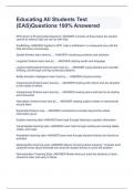 Educating All Students Test &lpar;EAS&rpar;Questions 100&percnt; Answered