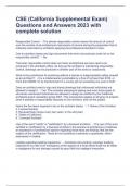CSE &lpar;California Supplemental Exam&rpar; Questions and Answers 2023 with complete solution