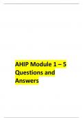 AHIP Modules 1 – 5 Questions, Answers & Rationales, Latest 2023