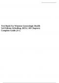 Test Bank For Womens Gynecologic Health 3rd Edition (Schuiling, 2023) | All Chapters| Complete Guide (A+).