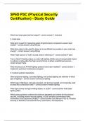 SPēD PSC (Physical Security Certification) - Study Guide