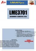 LME3701 Assignment 3 (DETAILED ANSWERS) Semester 2 2024