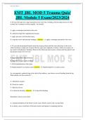 EMT JBL Module 5 Trauma Quiz/ JBL Module 5 Exam/2023/2024 Questions With Complete Solutions / Test Bank