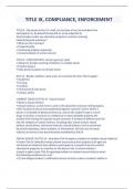 TITLE IX&comma; COMPLIANCE&comma; ENFORCEMENT