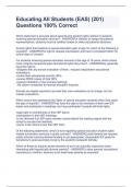 Educating All Students &lpar;EAS&rpar; &lpar;201&rpar; Questions 100&percnt; Correct