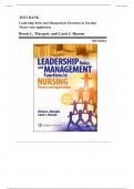Test Bank for Leadership Roles and Management Functions in Nursing 10th Edition by Bessie L Marquis & Carol Huston Chapter 1-25|Complete Guide A+