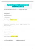 Psych Chapter 12 Questions and Answers Rated A