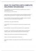 EDUC 701 CHAPTER 4 WITH COMPLETE SOLUTIONS 100&percnt;2023&sol;2024