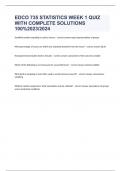 EDCO 735 STATISTICS WEEK 1 QUIZ WITH COMPLETE SOLUTIONS 100&percnt;2023&sol;2024