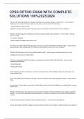 CPSS OPTHO EXAM WITH COMPLETE SOLUTIONS 100&percnt;2023&sol;2024