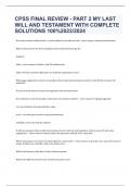 CPSS FINAL REVIEW - PART 2 MY LAST WILL AND TESTAMENT WITH COMPLETE SOLUTIONS 100&percnt;2023&sol;2024