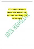 ATI COMPREHENSIVE PREDICTOR RETAKE 2023 REVISED 100&percnt; UPDATED HIGHGRADE