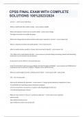 CPSS FINAL EXAM WITH COMPLETE SOLUTIONS 100&percnt;2023&sol;2024