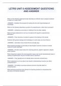 LETRS UNIT 6 ASSESSMENT QUESTIONS AND ANSWER