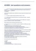 ACHEM - test questions and answers&period;&period;