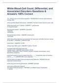 White Blood Cell Disorders EXAM BUNDLE&vert; 2023-2024 Complete Questions and Answers 100&percnt; Accurate
