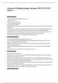 Advanced Pathophysiology Summer 2023 UTA 5315 TEST 3 