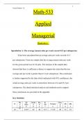 Math-533 Applied Managerial Statistics..