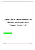 TEST BANK for Organic Chemistry 6th Edition by Janice Smith. ISBN-. Complete Chapters 1-29 Updated A+