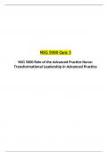 NSG 5000 Quiz 3, NSG 5000 Role of the Advanced Practice Nurse, South University