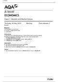 AQA A level ECONOMICS Paper 1 May 2023 official question paper-Markets and Market Failure