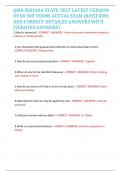 QMA INDIANA STATE TEST LATEST VERSION OVER 300 TERMS ACTUAL EXAM QUESTIONS AND CORRECT DETAILED ANSWERS WITH &lpar;VERIFIED ANSWERS&rpar;