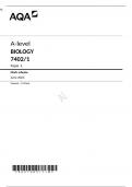 AQA A-level BIOLOGY Paper 1 7402&sol;1 Mark scheme June 2023