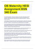 OB Maternity HESI Assignment BSN 346 Exam
