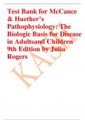 Test Bank for McCance  & Huether’s Pathophysiology: The  Biologic Basis for Disease in Adultsand Children  9th Edition by Julia Rogers PATHO PHYSIOLOGY9TH EDITION MCCANCE TEST BANK LATEST REVISED Chapter 1: Cellular Biology MULTIPLE CHOICE