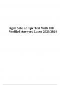 Agile Safe 5.1 Spc Test With 100 Verified Answers Latest 2023/2024