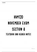 KRM120 Exam summary Section A