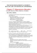 Chapter 27: Hypertensive Disorders Lowdermilk: Maternity & Women’s Health Care, 11th Edition