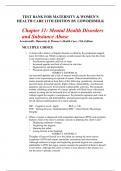 Chapter 31: Mental Health Disorders and Substance Abuse  Lowdermilk: Maternity & Women’s Health Care, 11th Edition