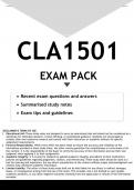CLA1501 EXAM PACK 2023 - DISTINCTION GUARANTEED