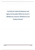 Test Bank for Adult Development and Aging, 2nd Canadian Edition by Susan K. Whitbourne, Stacey B. Whitbourne and Candace Konnert Updated A+