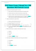 EMT Basic Exam 2 Brand New /100 Questions 2023 Solved Correct