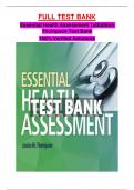Essential Health Assessment 1stEdition  Thompson Test Bank 100% Verified Solutions
