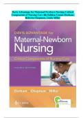 Davis Advantage for Maternal-Newborn Nursing Critical Components of Nursing Care 4th Edition Connie Durham, Roberta Chapman, Linda Miller