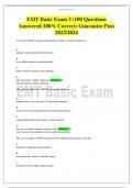 EMT Basic Exam 3 (100 Questions Answered 100% Correct) Guarantee Pass 2023/2024