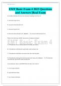 EMT Basic Exam 4 2023 Questions and Answers |Real Exam
