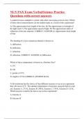 NLN PAX Exam Verbal/Science Practice Questions with correct answers