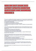 HESI RN EXIT EXAM 2023  LATEST UPDATE &lbrace;VERIFIED  QUESTIONS AND ANSWERS&rcub; GRADED A