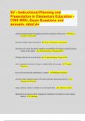 &lpar;ACE FOR 2024&sol;2025 EXAM REVIEW&rpar; SV - Instructional Planning and  Presentation in Elementary Education - C368 WGU&comma; Exam Questions and  answers&comma; rated A&plus;