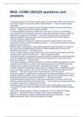 NHA- CCMA 2023&vert;24 questions and answers 