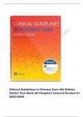 Clinical Guidelines in Primary Care 4th Edition Hollier Test Bank All Chapters Covered Graded A+ 2023-2024