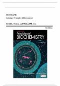 Test Bank - Lehninger Principles of Biochemistry, 8th Edition (Nelson, 2023), Chapter 1-28 | All Chapters