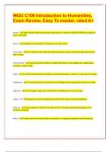 &lpar;ACE FOR 2024&sol;2025 EXAM REVIEW&rpar; WGU C100 Introduction to Humanities&comma;  Exam Review&comma; Easy To master&comma; rated A&plus;