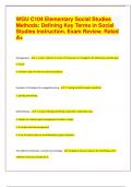 2024 WGU C104 Elementary Social Studies  Methods: Defining Key Terms in Social  Studies Instruction. Exam Review. Rated  A+