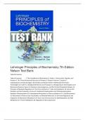  Test Banks- Lehninger Principles of Biochemistry, 7th and 8th Edition (Nelson, 2023), Chapter 1-28 | All Chapters